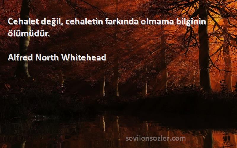 Alfred North Whitehead Sözleri 
Cehalet değil, cehaletin farkında olmama bilginin ölümüdür.