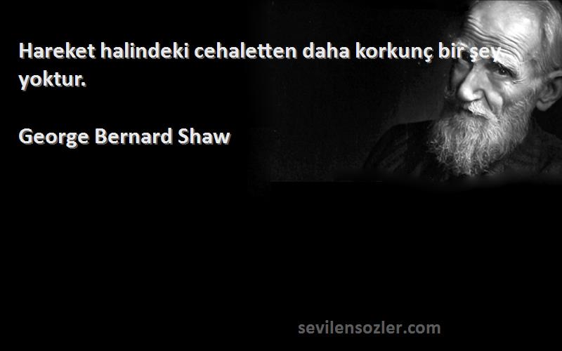 George Bernard Shaw Sözleri 
Hareket halindeki cehaletten daha korkunç bir şey yoktur.