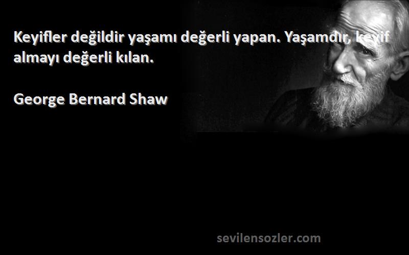 George Bernard Shaw Sözleri 
Keyifler değildir yaşamı değerli yapan. Yaşamdır, keyif almayı değerli kılan.