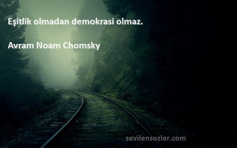 Avram Noam Chomsky Sözleri 
Eşitlik olmadan demokrasi olmaz.