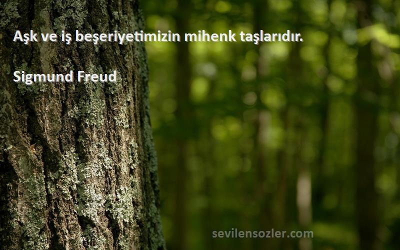 Sigmund Freud Sözleri 
Aşk ve iş beşeriyetimizin mihenk taşlarıdır.
