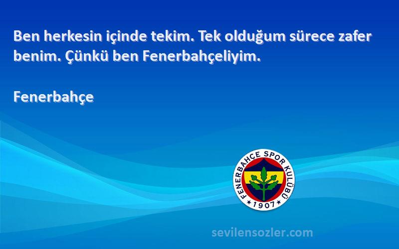 Fenerbahçe Sözleri 
Ben herkesin içinde tekim. Tek olduğum sürece zafer benim. Çünkü ben Fenerbahçeliyim.
