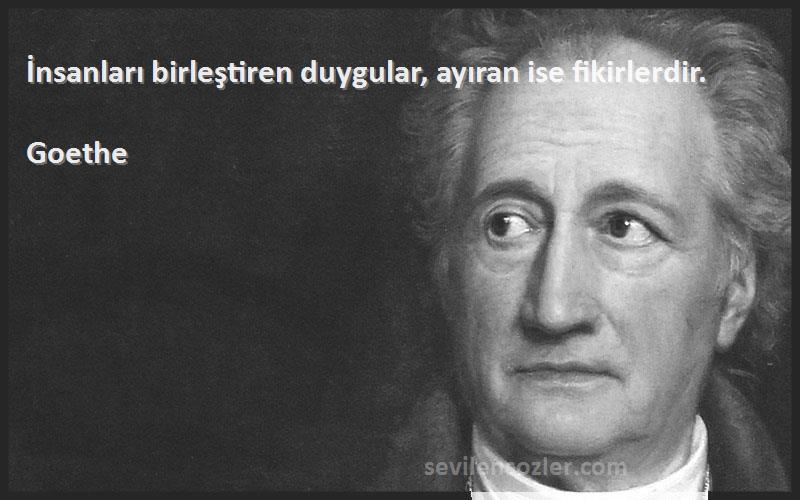 Goethe Sözleri 
İnsanları birleştiren duygular, ayıran ise fikirlerdir.