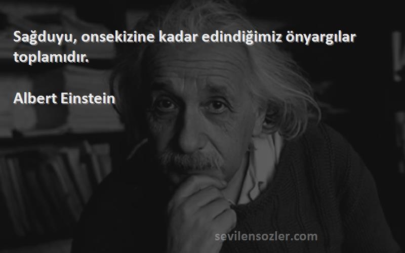 Albert Einstein Sözleri 
Sağduyu, onsekizine kadar edindiğimiz önyargılar toplamıdır.