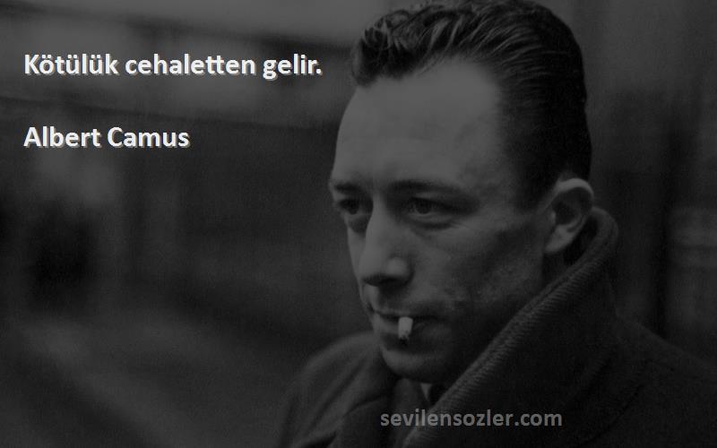 Albert Camus Sözleri 
Kötülük cehaletten gelir.
