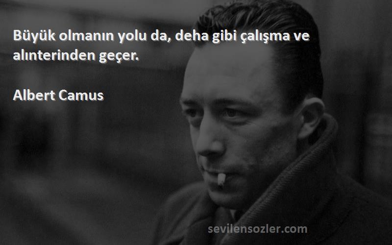 Albert Camus Sözleri 
Büyük olmanın yolu da, deha gibi çalışma ve alınterinden geçer.