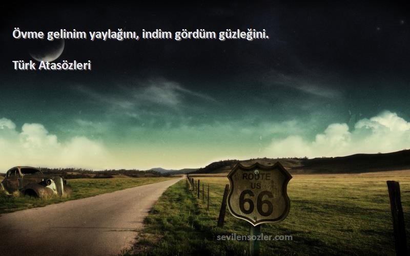 Türk Atasözleri - Övme gelinim yaylağını, indim gördüm güzleğini.