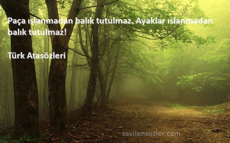 Türk Atasözleri - Paça ıslanmadan balık tutulmaz. Ayaklar ıslanmadan balık tutulmaz!