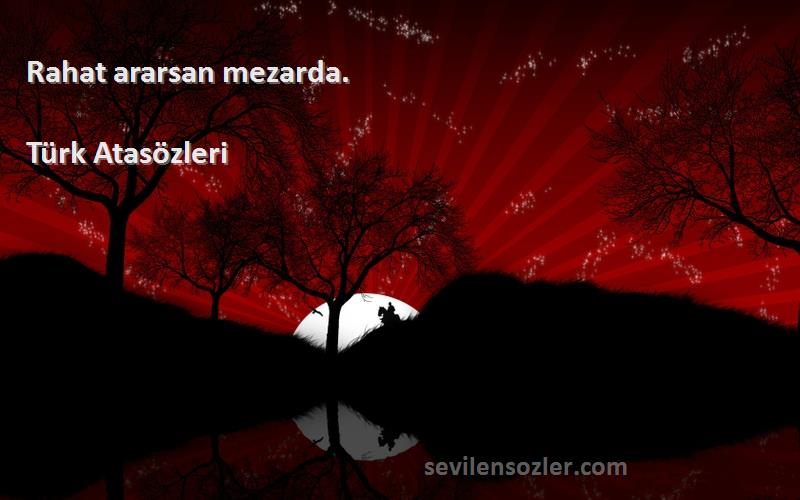 Türk Atasözleri - Rahat ararsan mezarda.