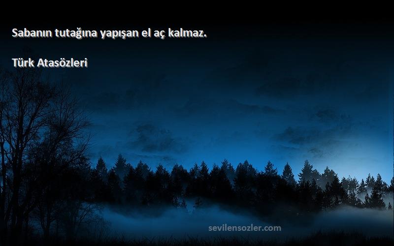 Türk Atasözleri - Sabanın tutağına yapışan el aç kalmaz.