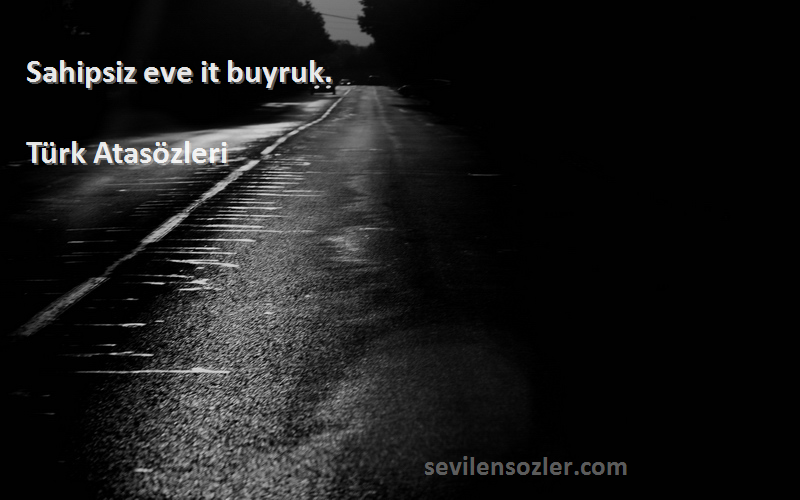 Türk Atasözleri - Sahipsiz eve it buyruk.