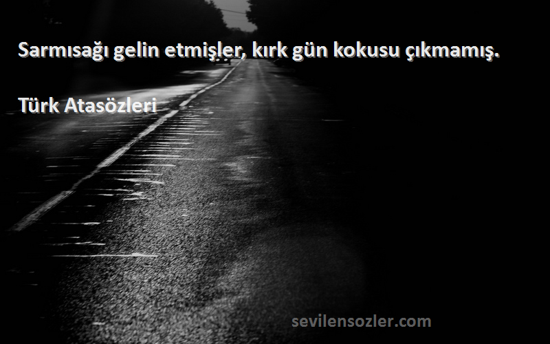 Türk Atasözleri - Sarmısağı gelin etmişler, kırk gün kokusu çıkmamış.