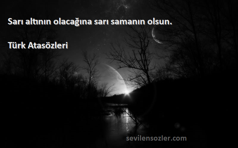 Türk Atasözleri - Sarı altının olacağına sarı samanın olsun.