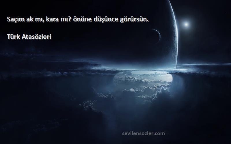 Türk Atasözleri - Saçım ak mı, kara mı? önüne düşünce görürsün.