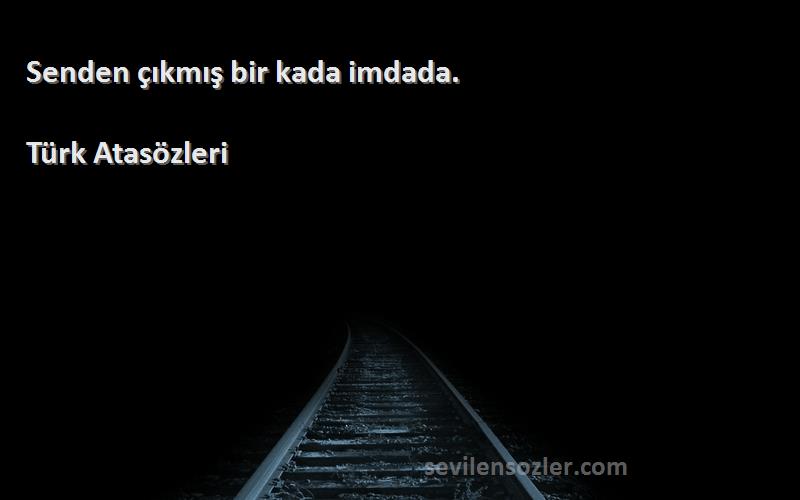 Türk Atasözleri - Senden çıkmış bir kada imdada.