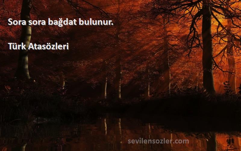 Türk Atasözleri - Sora sora bağdat bulunur.