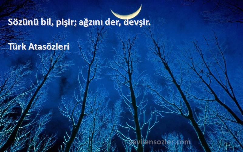 Türk Atasözleri - Sözünü bil, pişir; ağzını der, devşir.