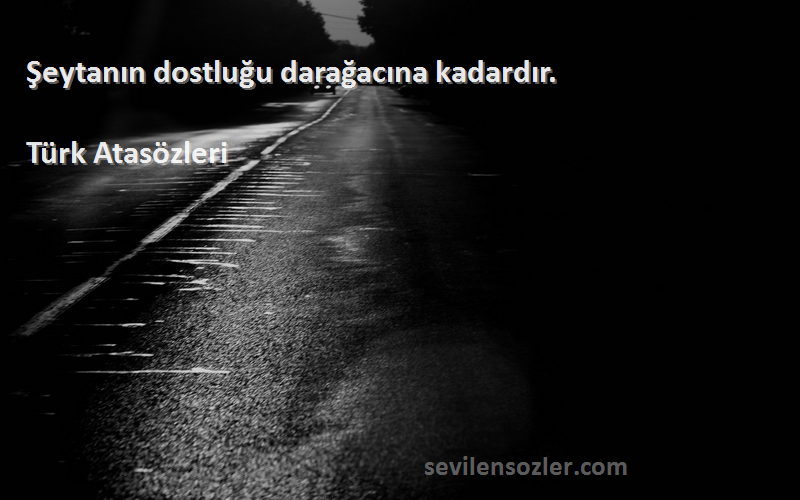 Türk Atasözleri - Şeytanın dostluğu darağacına kadardır.