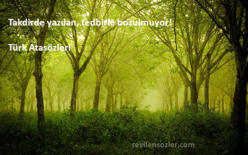Türk Atasözleri - Takdirde yazılan, tedbirle bozulmuyor!