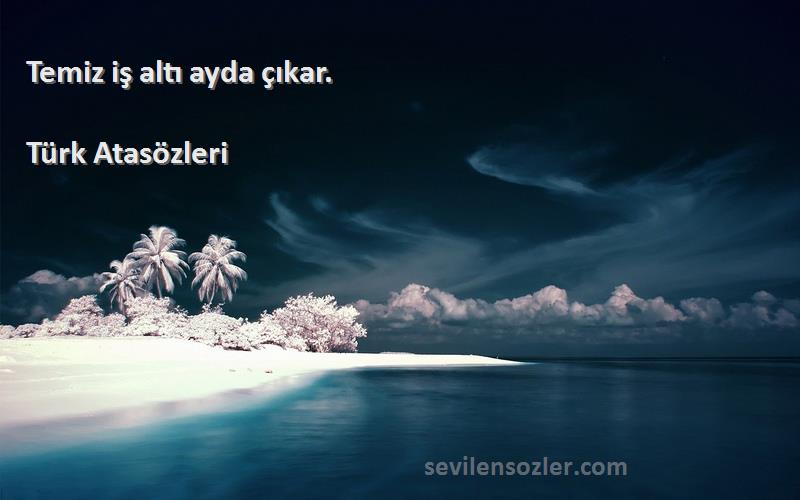 Türk Atasözleri - Temiz iş altı ayda çıkar.