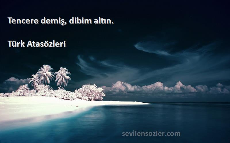 Türk Atasözleri - Tencere demiş, dibim altın.