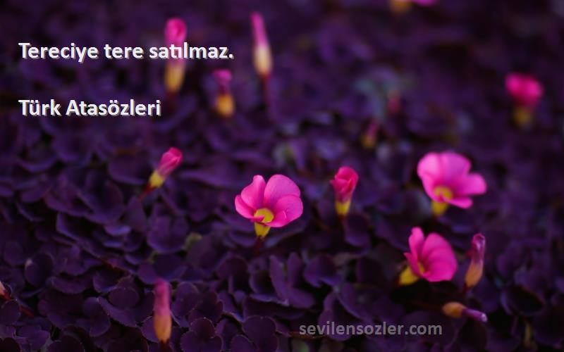 Türk Atasözleri - Tereciye tere satılmaz.