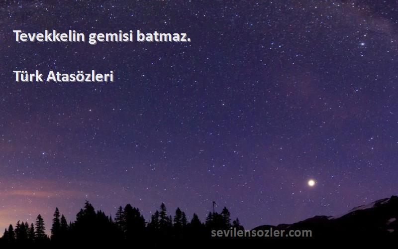 Türk Atasözleri - Tevekkelin gemisi batmaz.