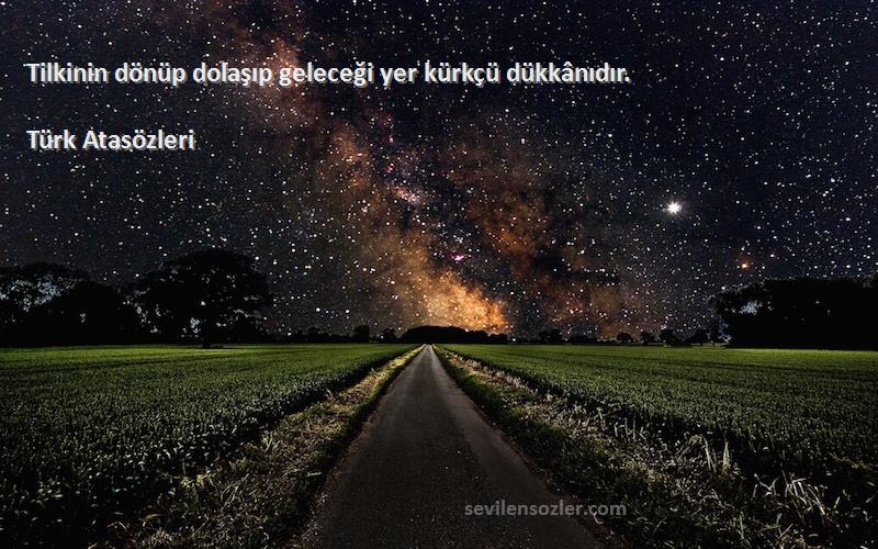 Türk Atasözleri - Tilkinin dönüp dolaşıp geleceği yer kürkçü dükkânıdır.