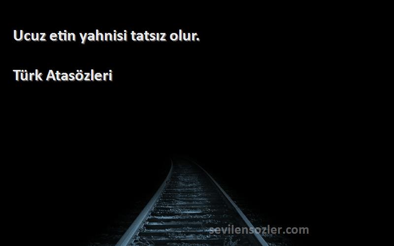 Türk Atasözleri Sözleri 
Ucuz etin yahnisi tatsız olur.