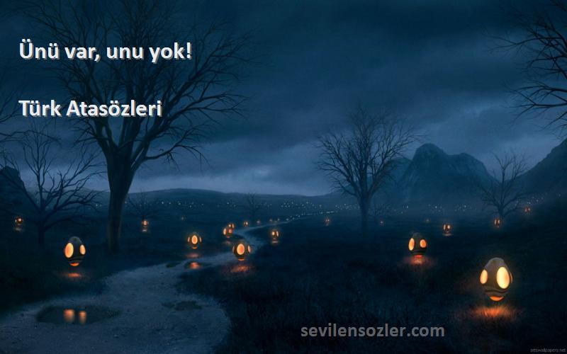 Türk Atasözleri - Ünü var, unu yok!