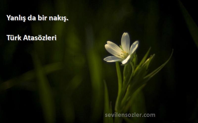 Türk Atasözleri - Yanlış da bir nakış.