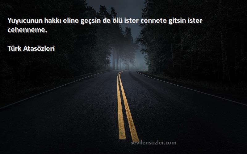 Türk Atasözleri - Yuyucunun hakkı eline geçsin de ölü ister cennete gitsin ister cehenneme.