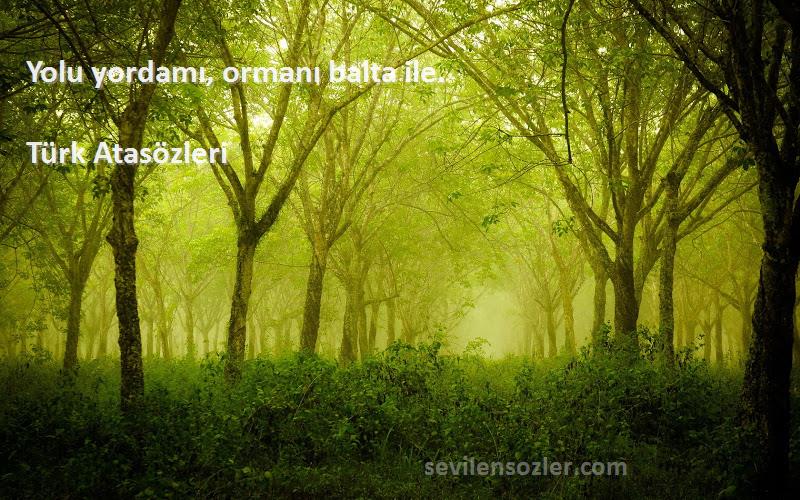 Türk Atasözleri - Yolu yordamı, ormanı balta ile.