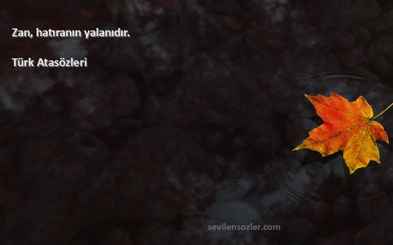 Türk Atasözleri - Zan, hatıranın yalanıdır.