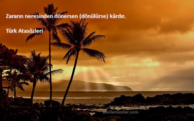 Türk Atasözleri - Zararın neresinden dönersen (dönülürse) kârdır.