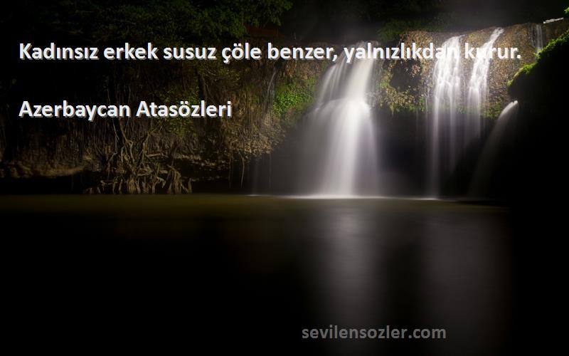 Azerbaycan Atasözleri - Kadınsız erkek susuz çöle benzer, yalnızlıkdan kurur.