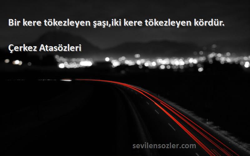 Çerkez Atasözleri - Bir kere tökezleyen şaşı,iki kere tökezleyen kördür.