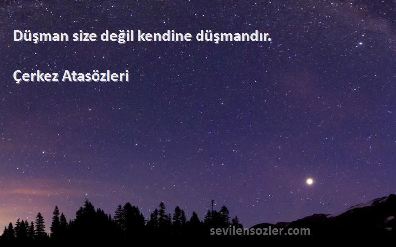 Çerkez Atasözleri - Düşman size değil kendine düşmandır.