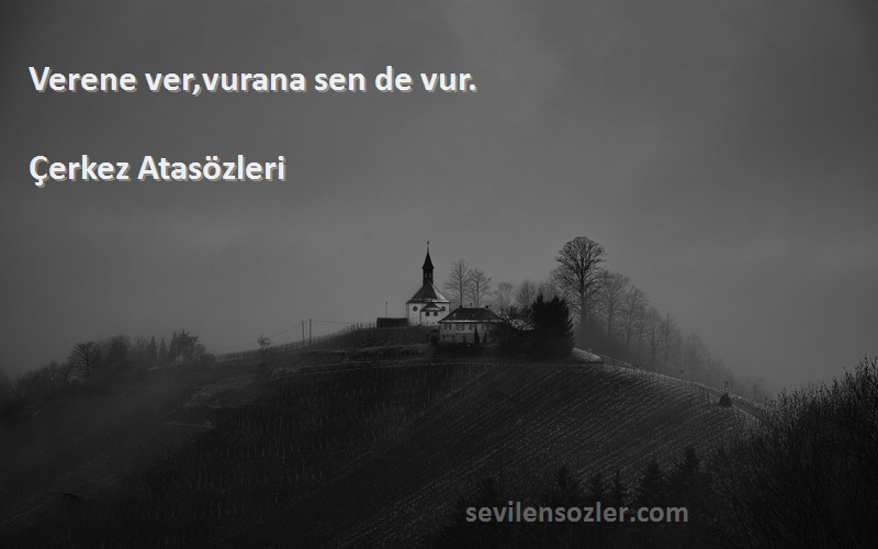 Çerkez Atasözleri - Verene ver,vurana sen de vur.