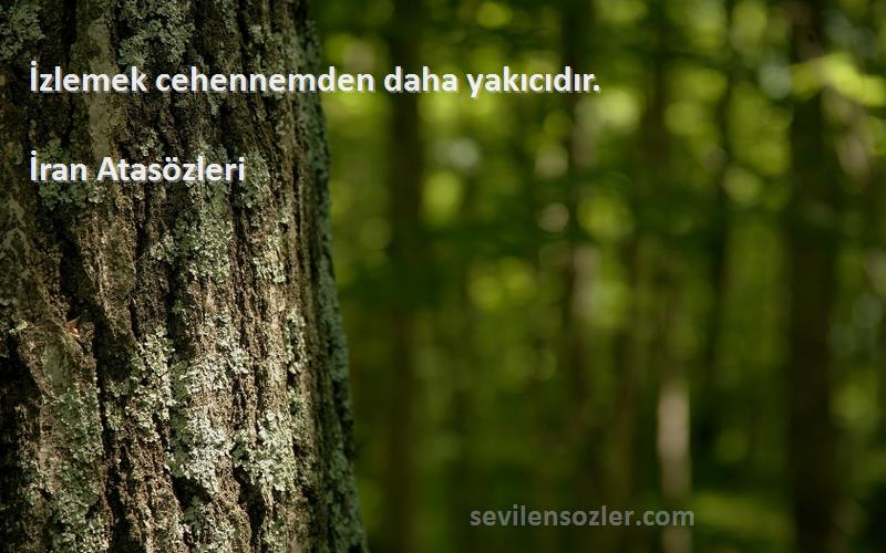 İran Atasözleri - İzlemek cehennemden daha yakıcıdır.