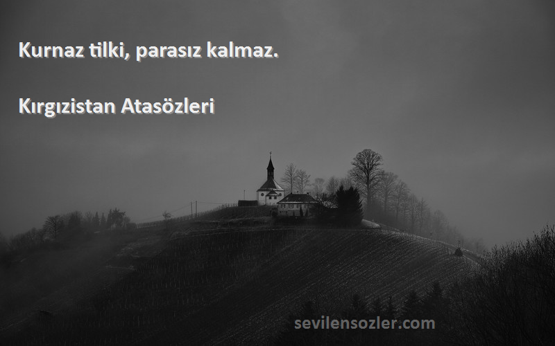 Kırgızistan Atasözleri - Kurnaz tilki, parasız kalmaz.