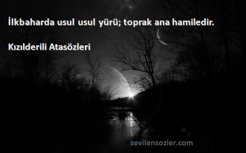 Kızılderili Atasözleri - İlkbaharda usul usul yürü; toprak ana hamiledir.