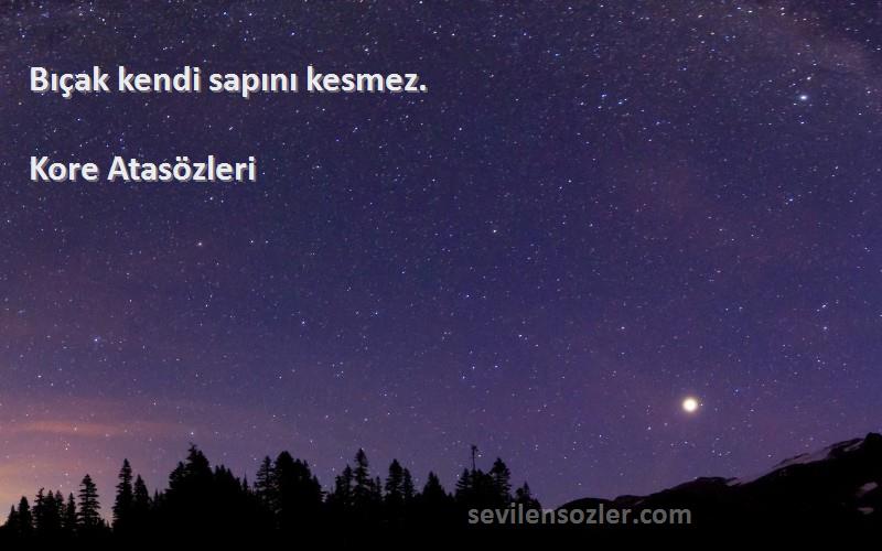 Kore Atasözleri - Bıçak kendi sapını kesmez.