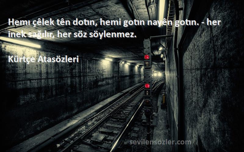 Kürtçe Atasözleri - Hemı çêlek tên dotın, hemi gotın nayên gotın. - her inek sağılır, her söz söylenmez.