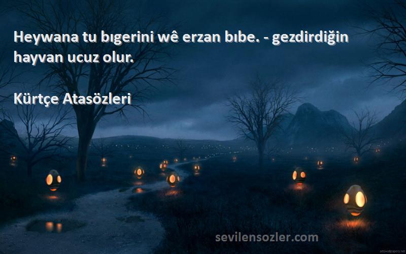 Kürtçe Atasözleri - Heywana tu bıgerini wê erzan bıbe. - gezdirdiğin hayvan ucuz olur.