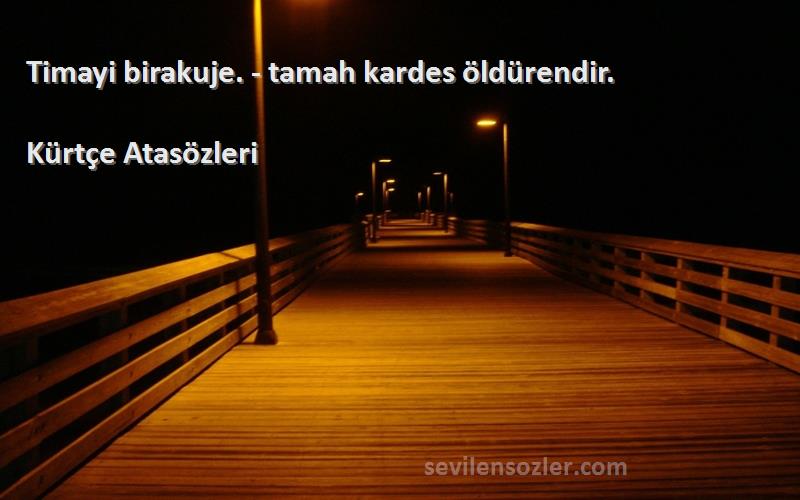 Kürtçe Atasözleri - Timayi birakuje. - tamah kardes öldürendir.