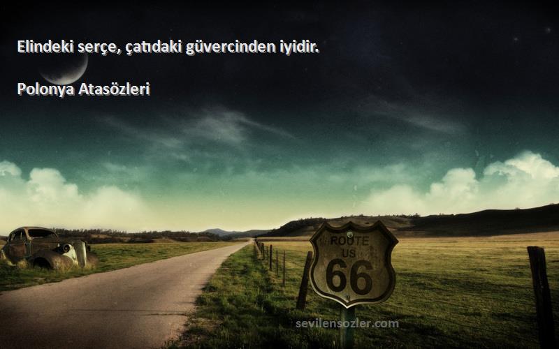 Polonya Atasözleri - Elindeki serçe, çatıdaki güvercinden iyidir.