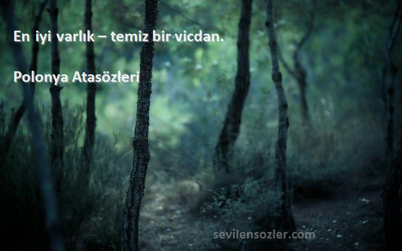 Polonya Atasözleri - En iyi varlık – temiz bir vicdan.