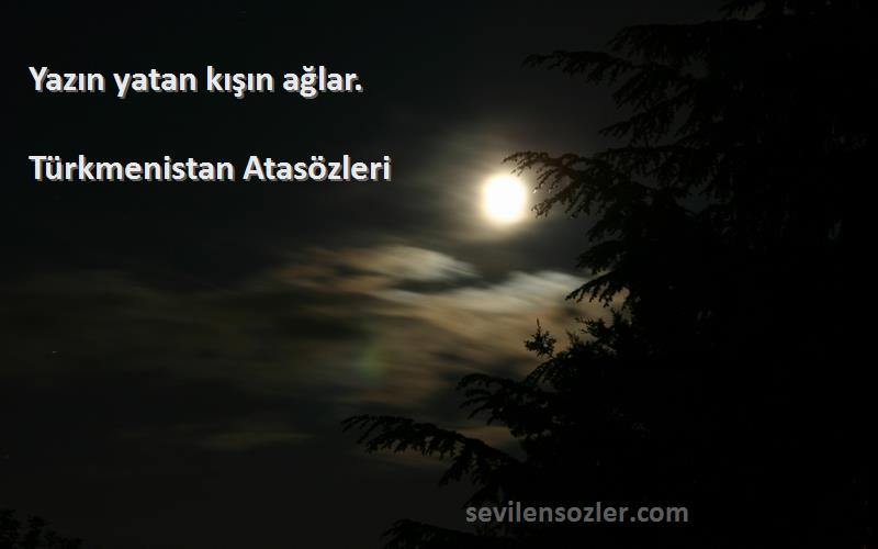 Türkmenistan Atasözleri - Yazın yatan kışın ağlar.