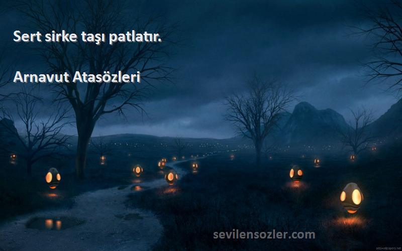 Arnavut Atasözleri - Sert sirke taşı patlatır.